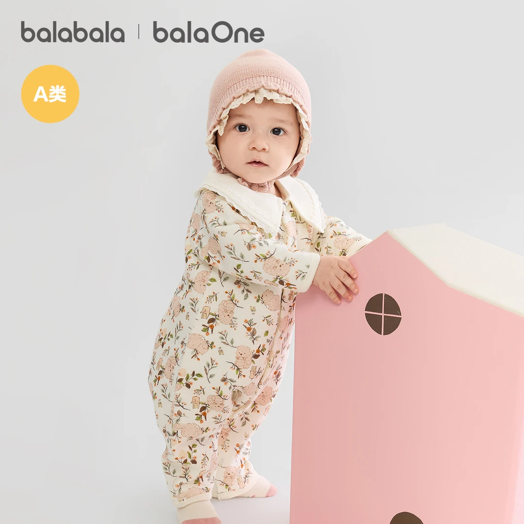 【balaOne】巴拉巴拉新生儿连体衣男女宝宝衣服哈衣夹棉洋气
