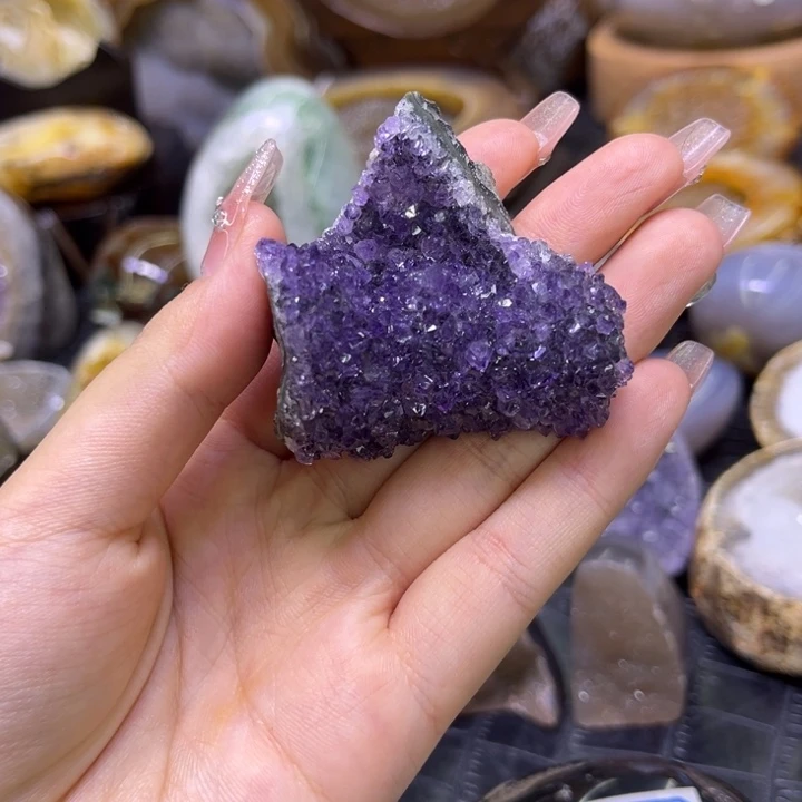 水晶发饰未镶嵌紫晶花