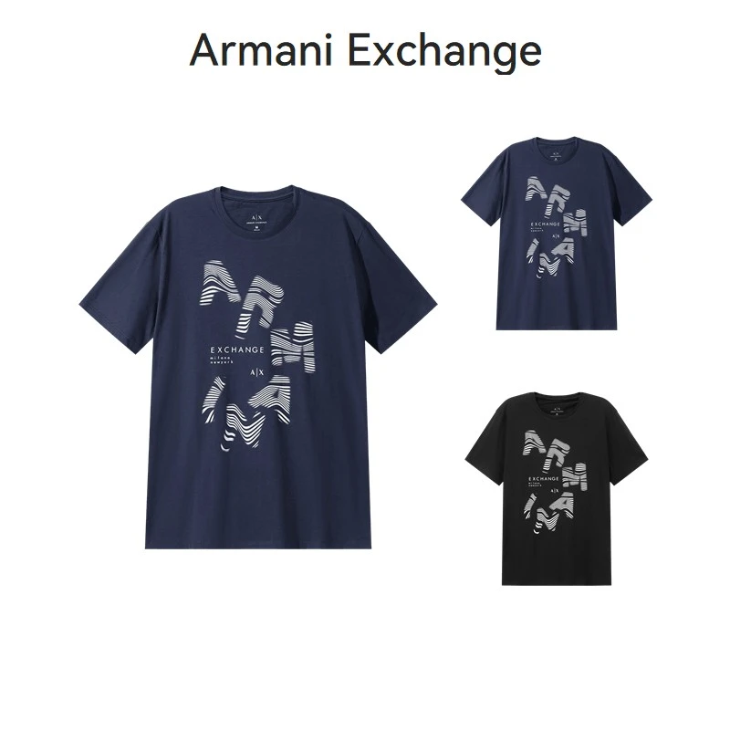 AX阿玛尼Armani新品 男士徽标胶印短袖T恤3DZTBE ZJA5Z