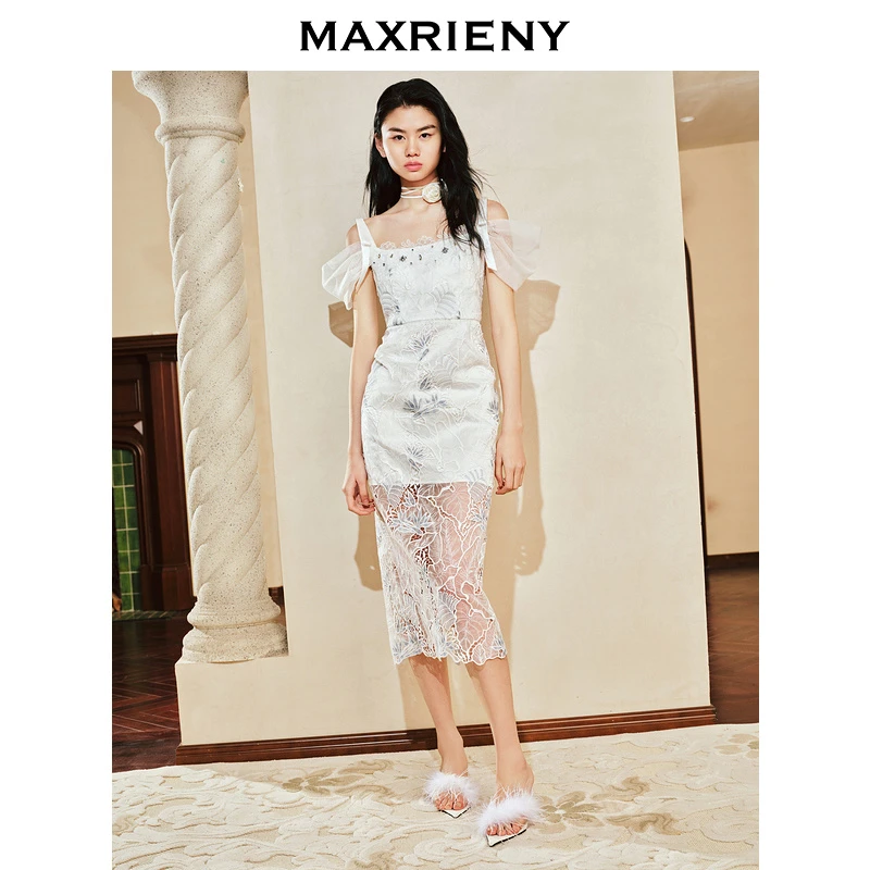 【高高甄选】MAXRIENY优雅蕾丝刺绣连衣裙