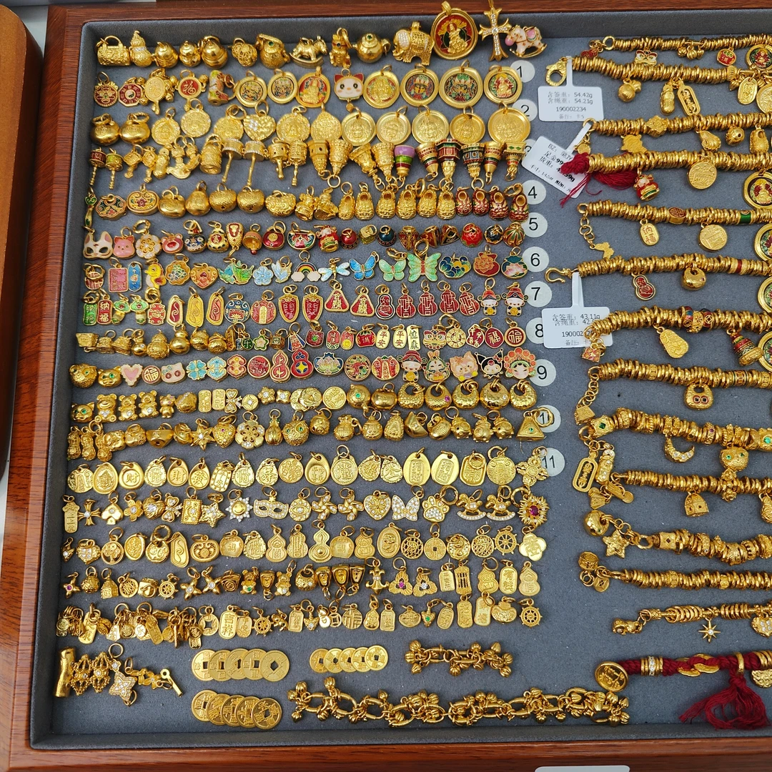 直播专用 （婧婧）足金999高温烧蓝 0工费 多样性发货发其一. 定金