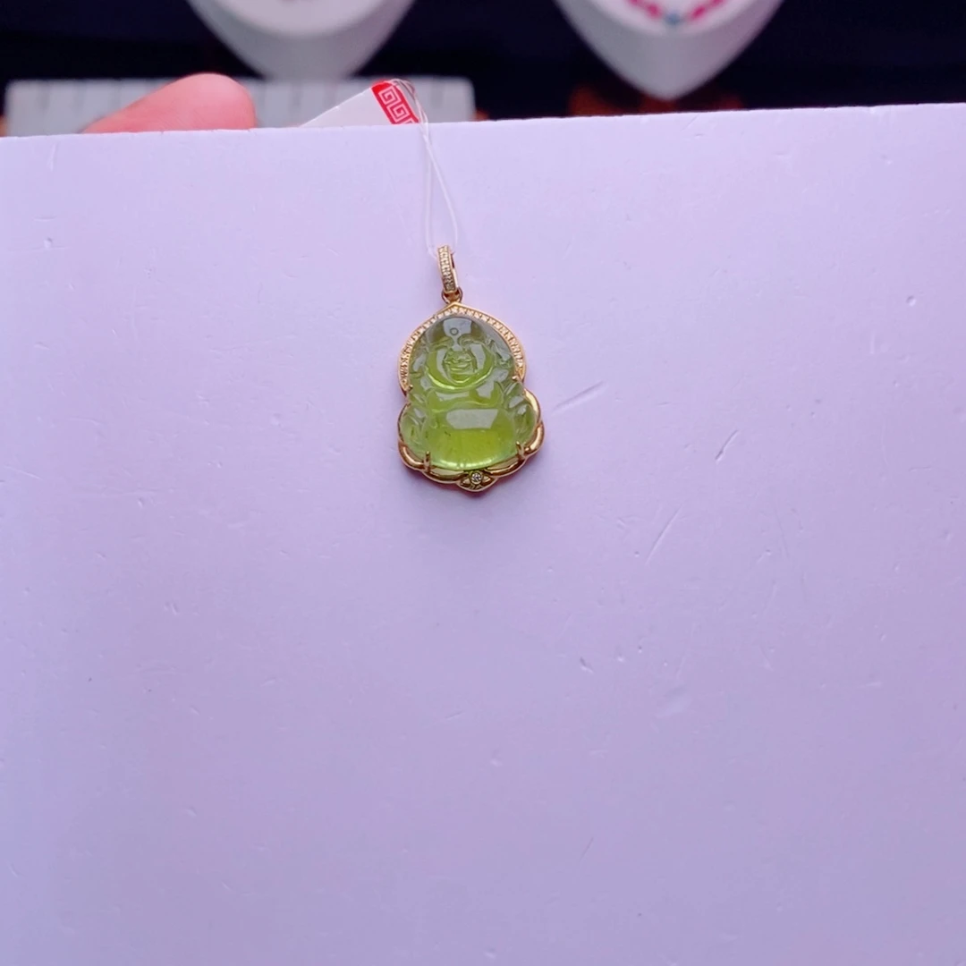 颈饰18K金镶嵌碧玺佛公m