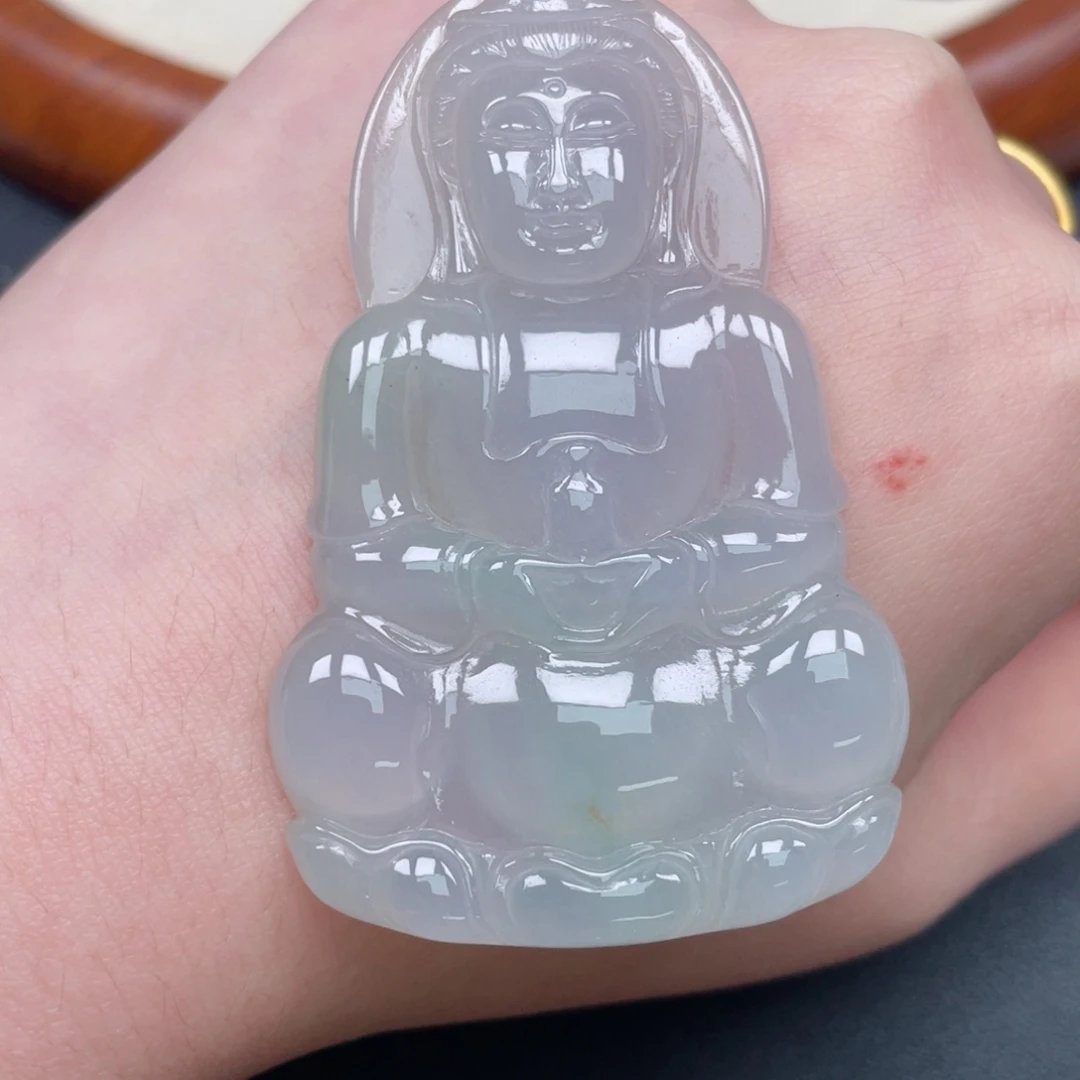 翡翠未镶嵌颈饰观音