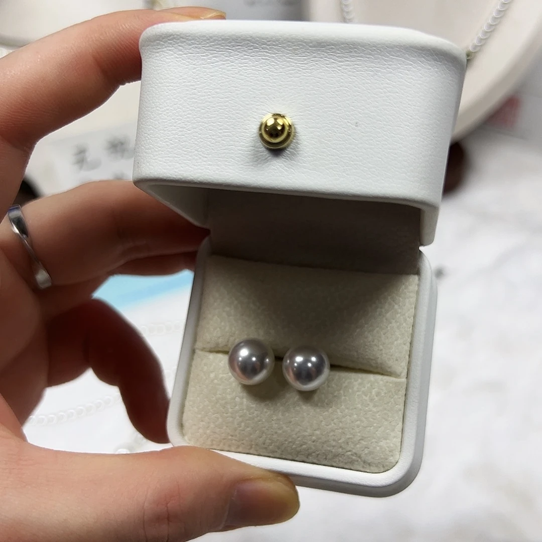 非金属925银白珠耳钉