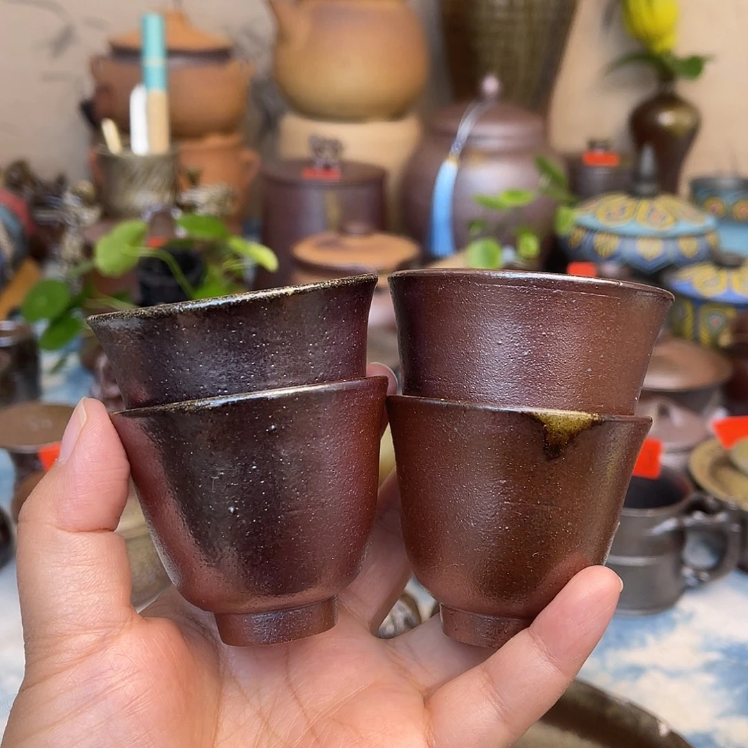 手工品茶小杯4个啊