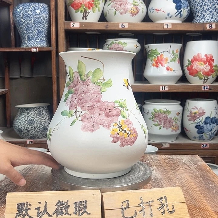 摆件鱼尾高27紫藤新款陶瓷