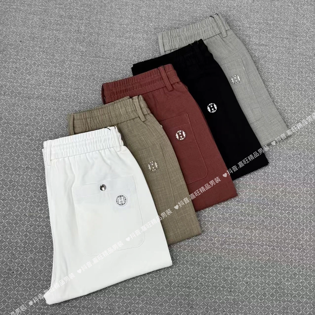 7831夏季男士潮流时尚百搭舒适薄款透气天丝棉休闲直筒裤