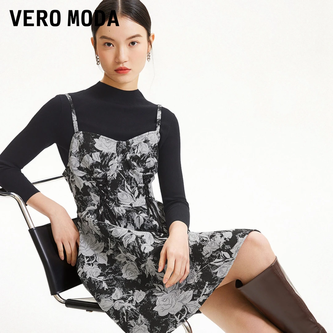 Vero Moda新款针织衫女连衣裙女套装半高领袖流光风百搭32437C007