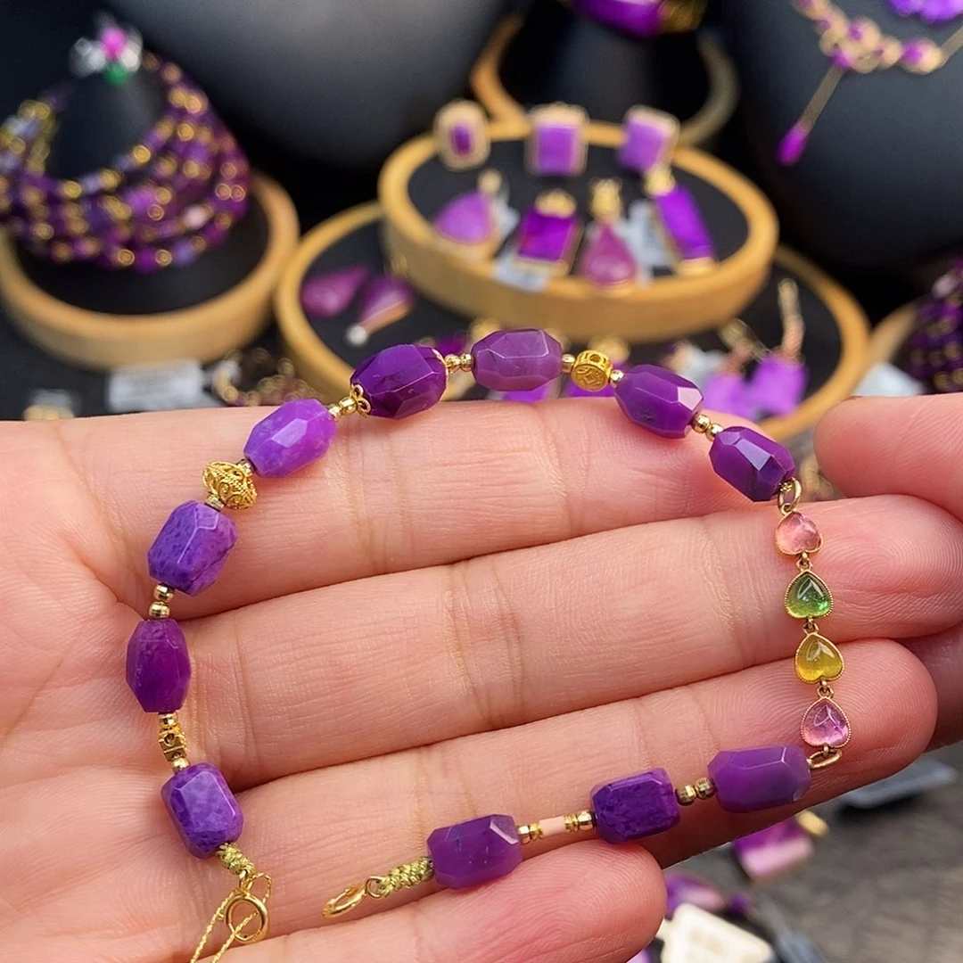 苏纪石（舒俱来）18K金镶嵌手链