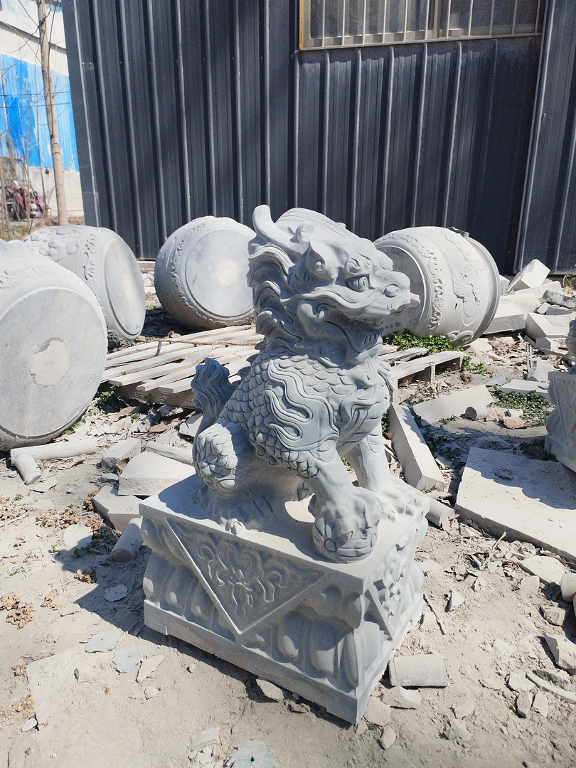 青石天然石材狮子雕刻别墅庭院门口摆件