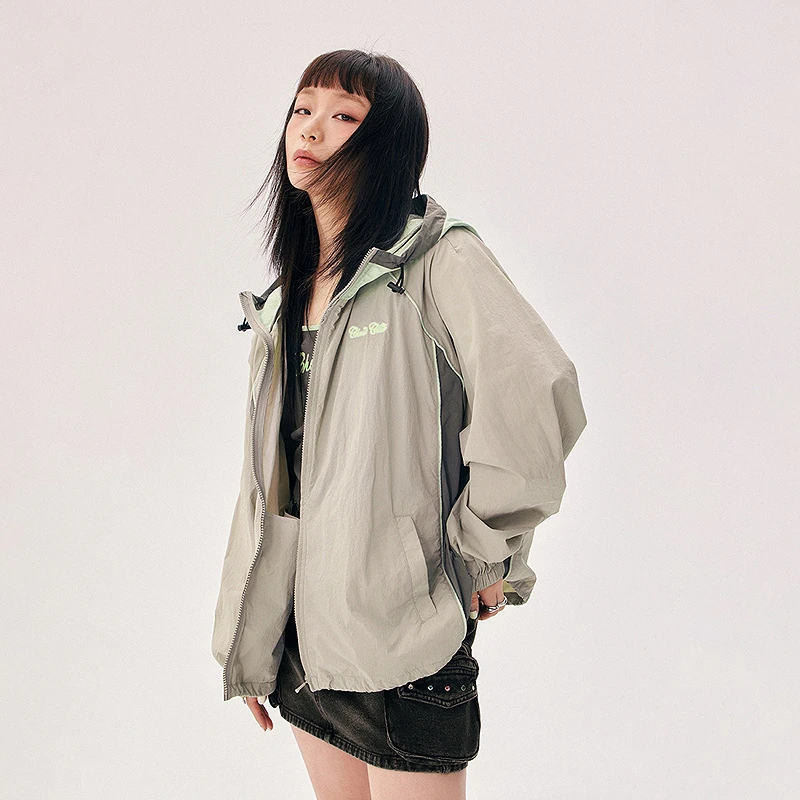 CHUU夏季女装刺绣设计学院风穿搭贴布刺绣设计宽松机车外套