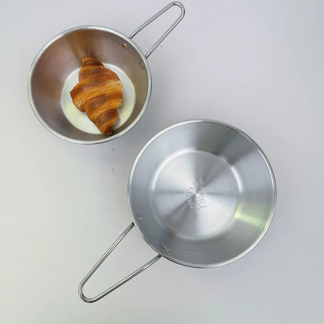 【碗重约112克】单耳14CM酸奶碗麦片碗304不锈钢材质超值2个装