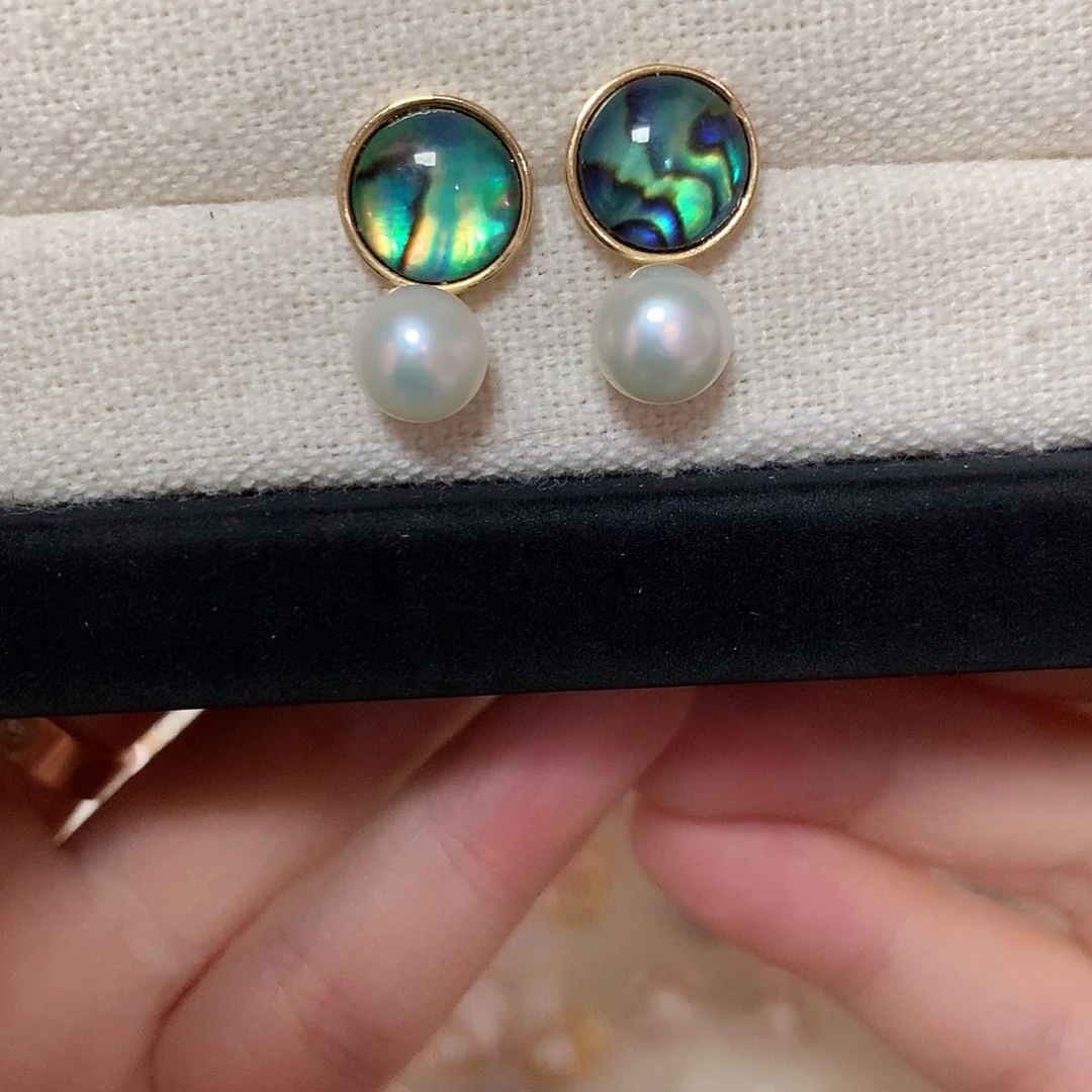 淡水珍珠耳饰合金
