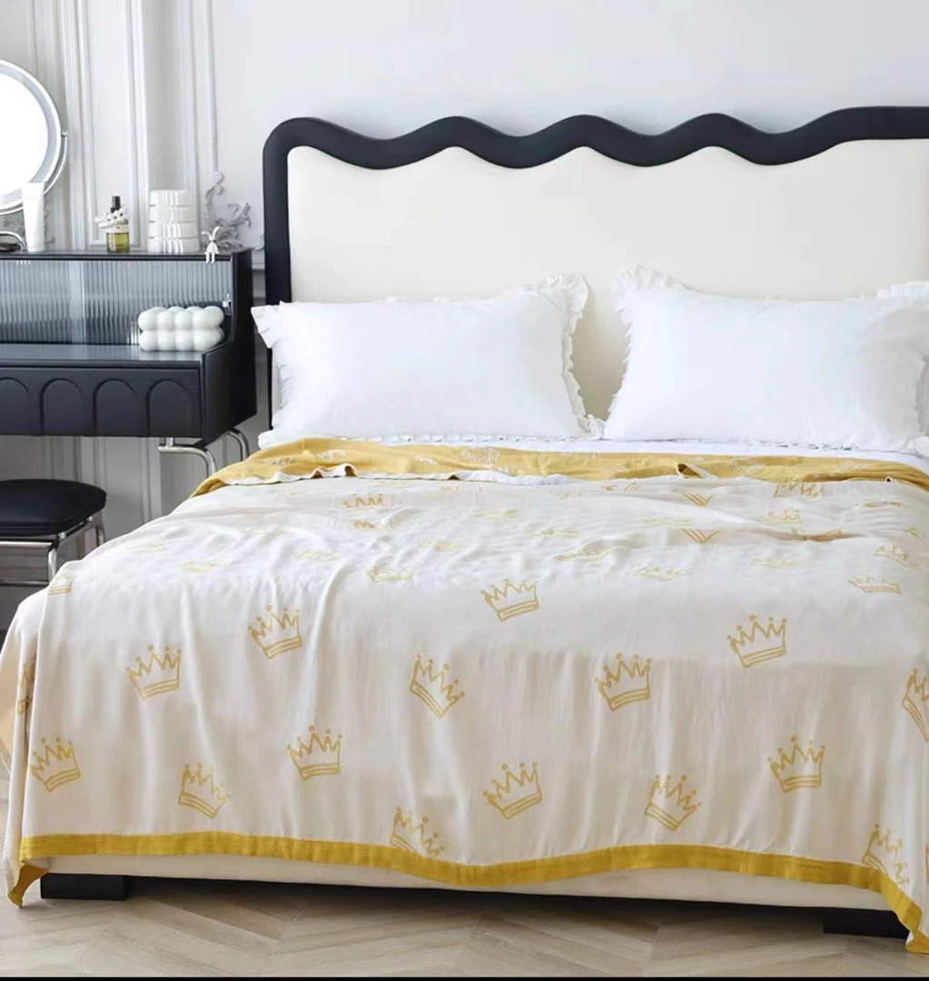 皇冠睡毯夏季冰凉双层竹纤维盖毯冷感毯精梳多功能轻奢单人