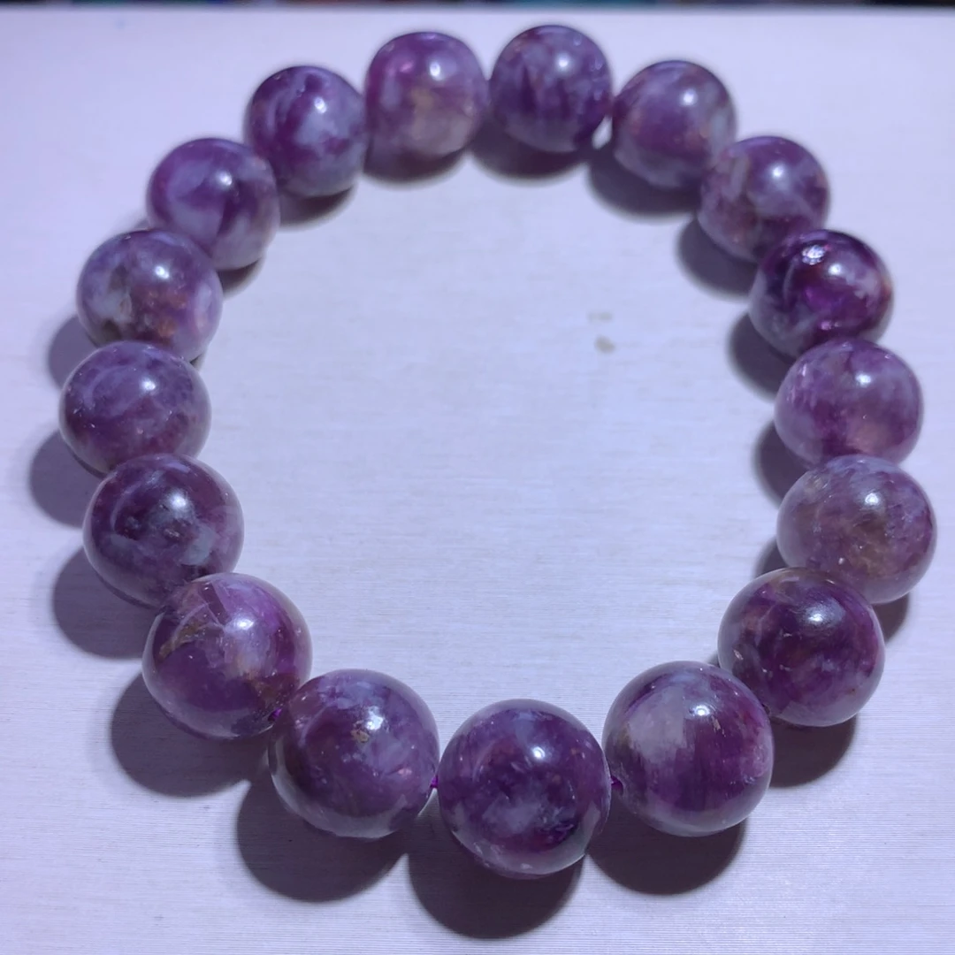 银S925镶嵌水晶手串紫祖母12.6m