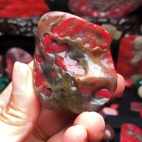 昌化鸡血石昌化鸡血石玉石原石手把件