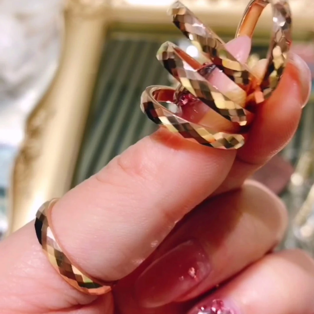 钨合金戒指 俄罗斯紫金色钨钢细戒指