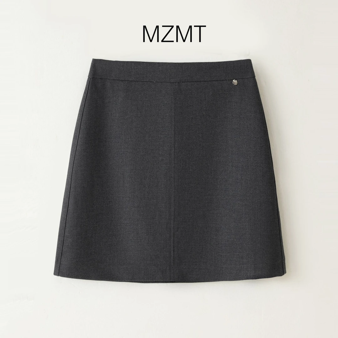 【MZMT】“C位小短裙”羊毛精纺高端春款A字半身裙春款高腰百搭-98325