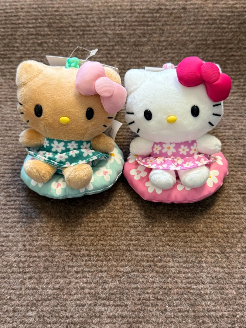 美版夏威夷碎花裙泳圈helloKitty包包挂件可爱毛绒挂饰kitty挂件