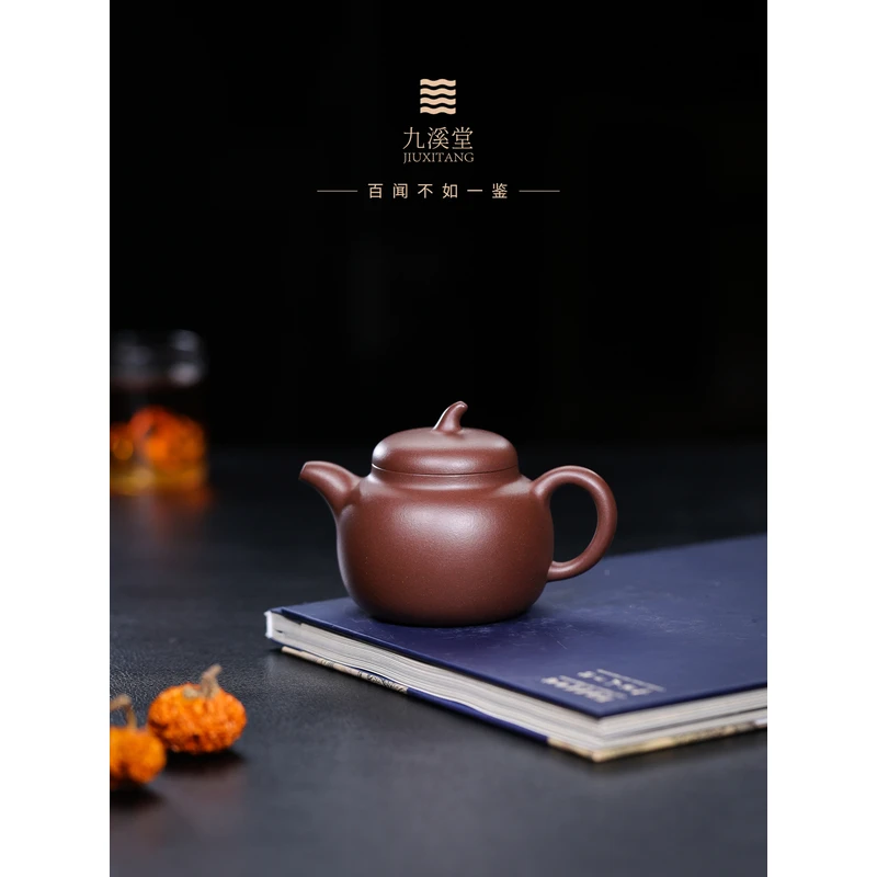 九溪堂 宜兴紫砂壶茶壶 一厂老紫泥 茄瓜 210cc 韩程光