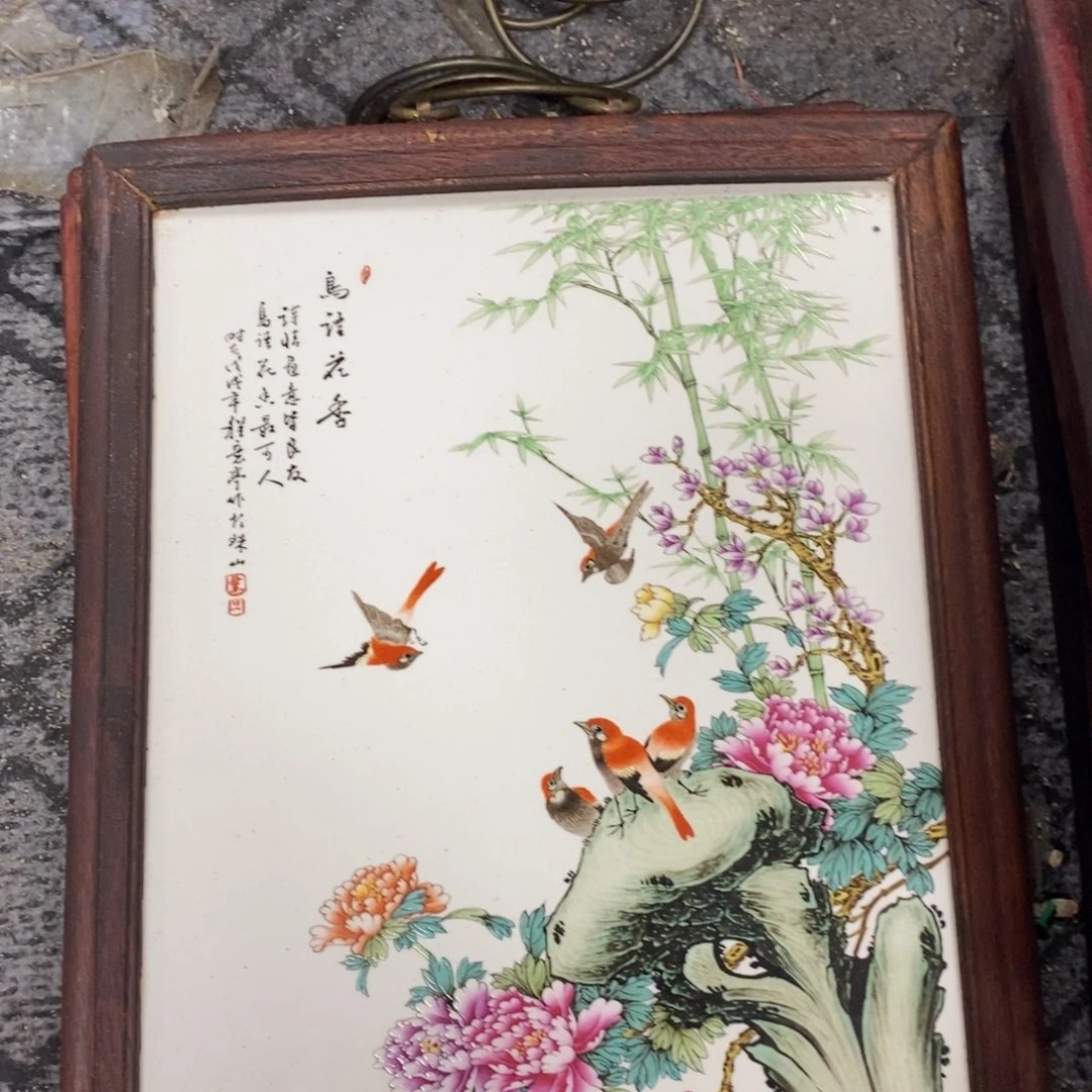 瓷片37*28厘米景德镇瓷板画柴窑烧制