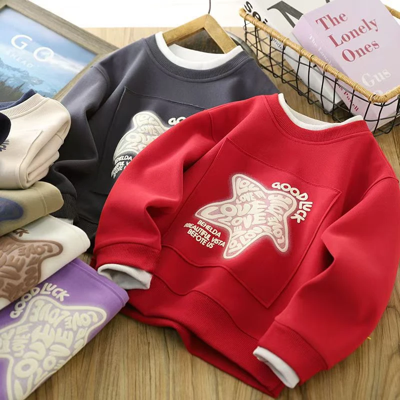 巴拉巴拉男孩女孩男童圆领衫卫衣儿童春装2025新年衣服男孩春秋新