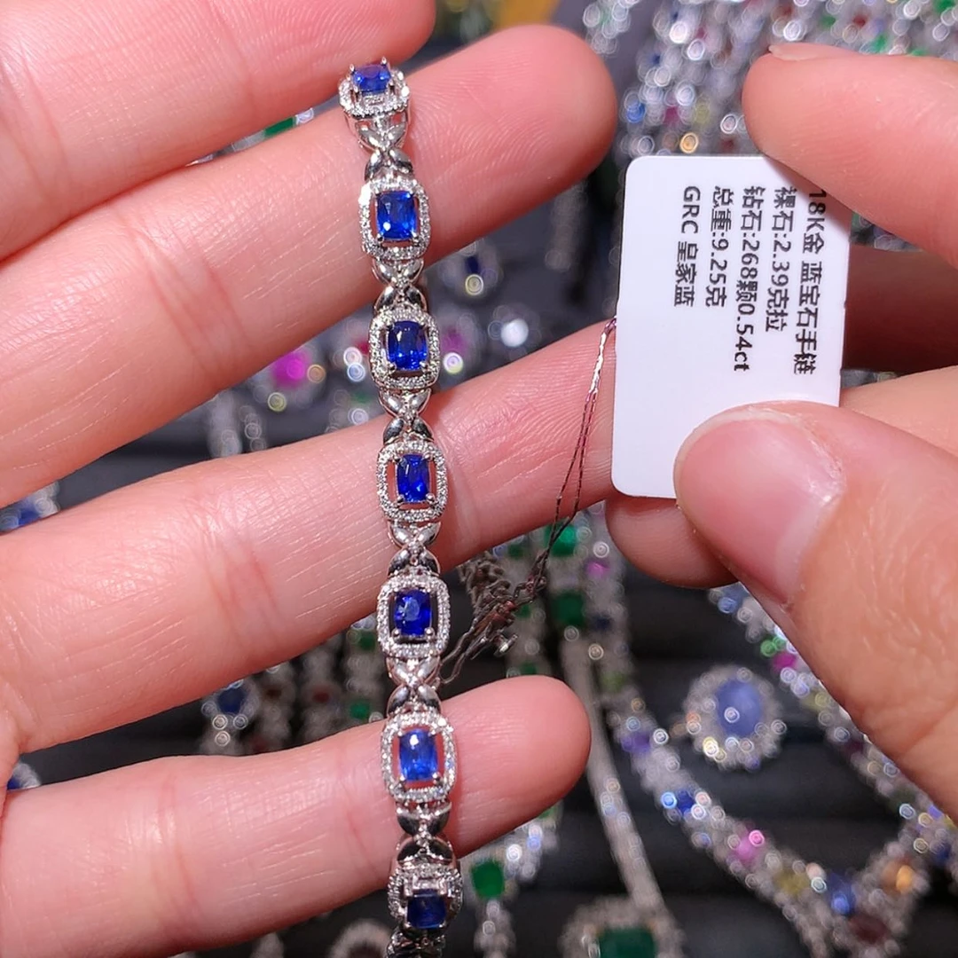 【闪购商品】蓝宝石手链18K金镶嵌