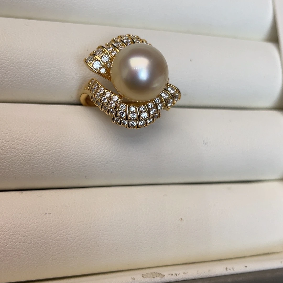 银S925镶嵌海水珍珠戒指