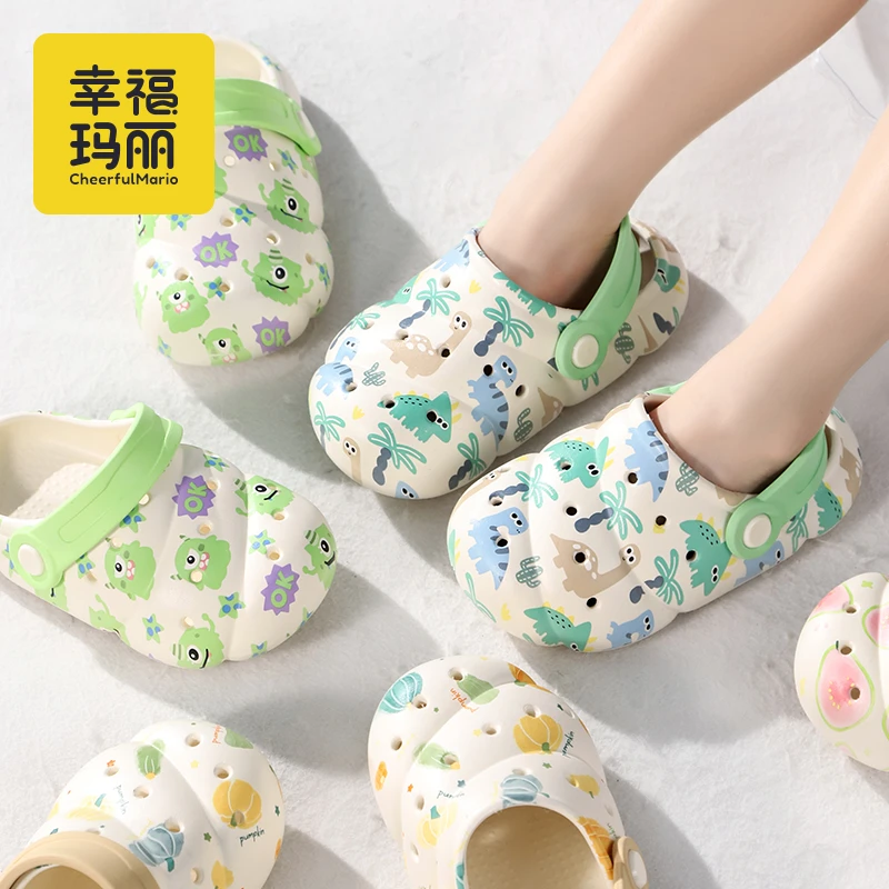 洞洞鞋儿童凉拖夏季新款小童婴儿宝宝拖鞋软底防滑室内包头凉鞋