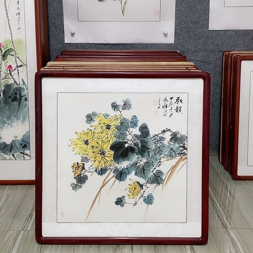 【闪购商品】国画书画作品带框65×65厘米