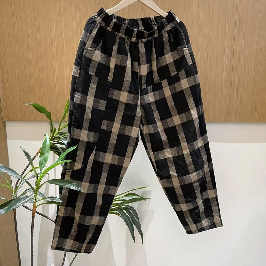 17885新款秋冬加绒休闲减龄宽松显瘦休闲裤