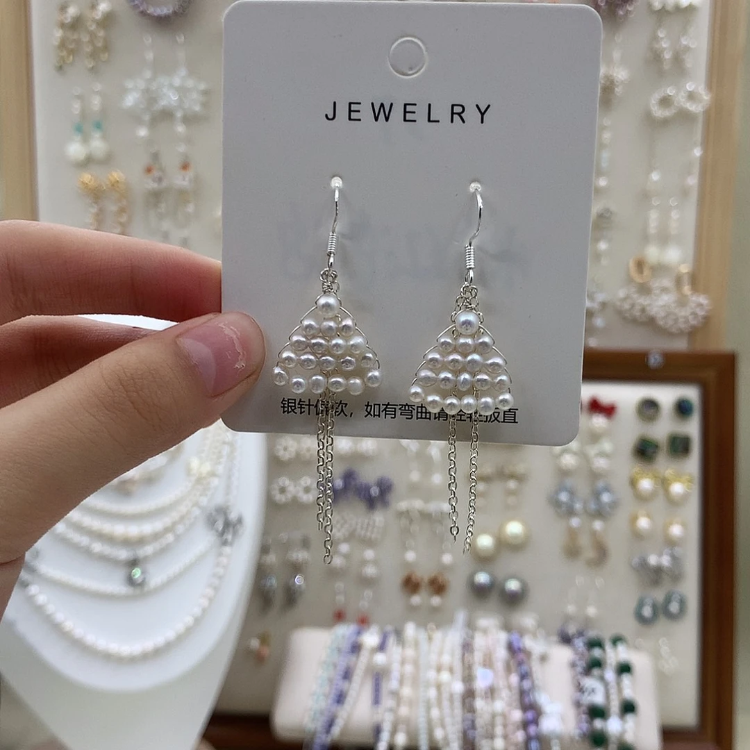 耳饰淡水珍珠银S925镶嵌