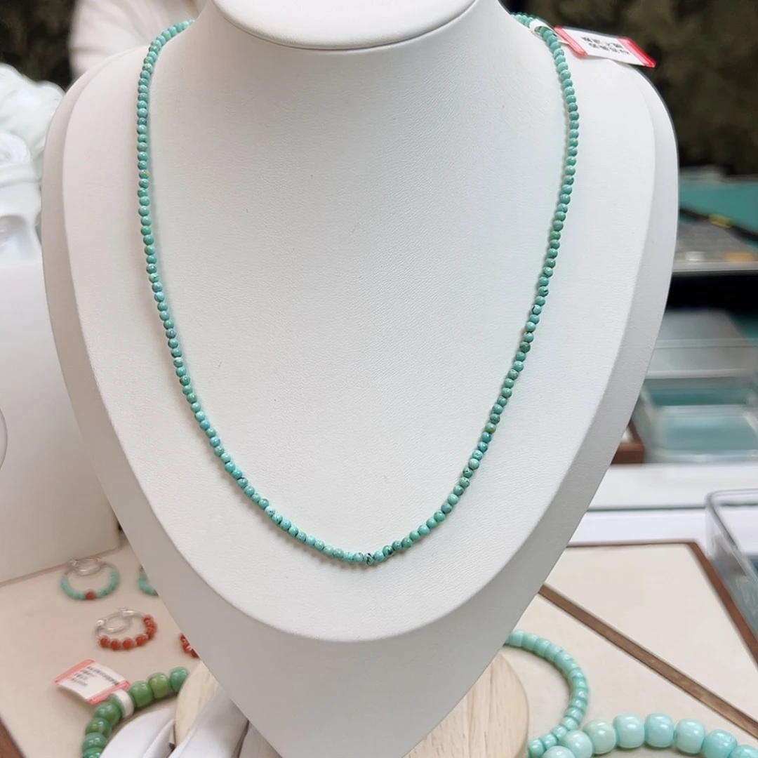 绿松石未镶嵌05小米锁骨链放漏卡2+