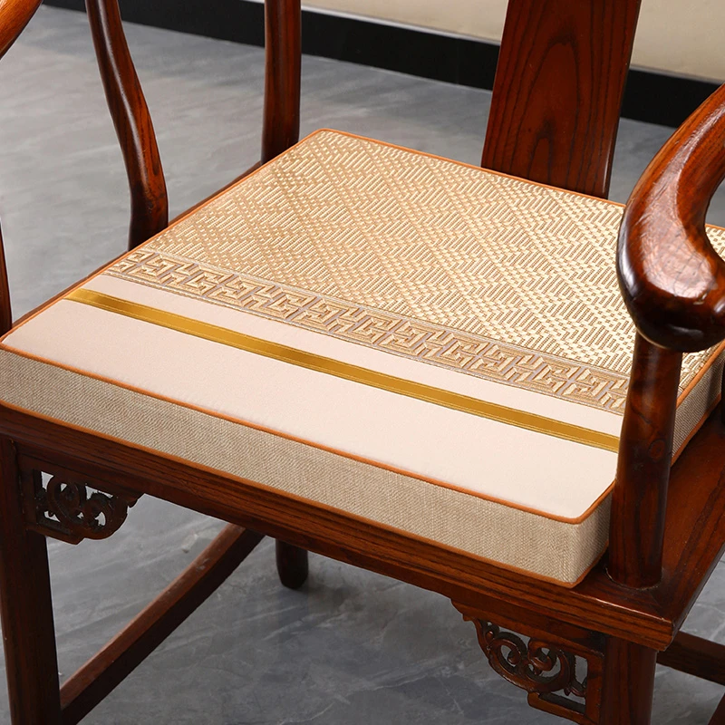 夏季款中式红木椅子坐垫高档夏天凉席垫子餐椅垫茶桌圈椅座垫定制