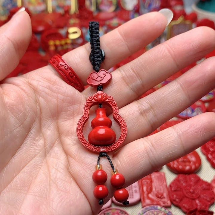 天然辰砂工艺品朱砂钥匙扣