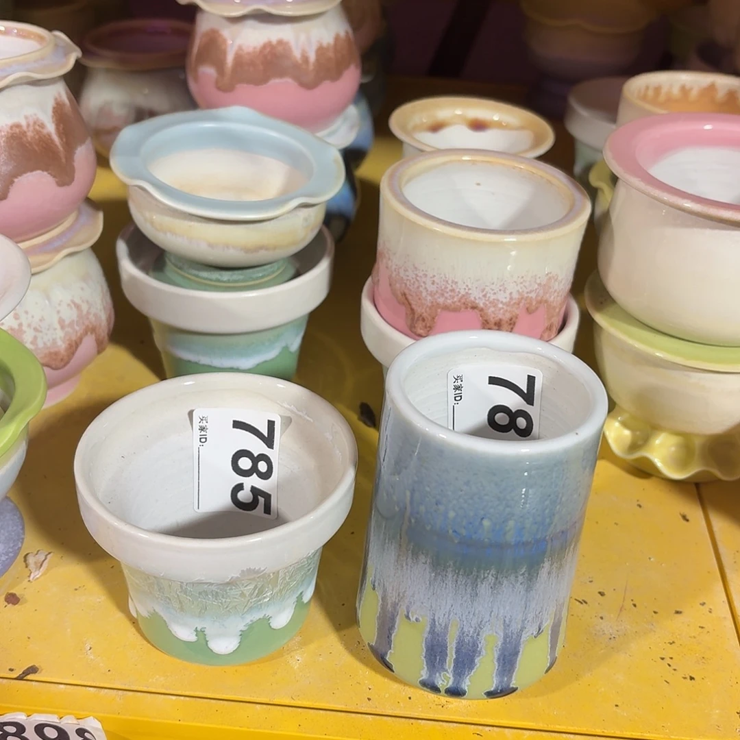 把***色景德镇多肉花盆785+787