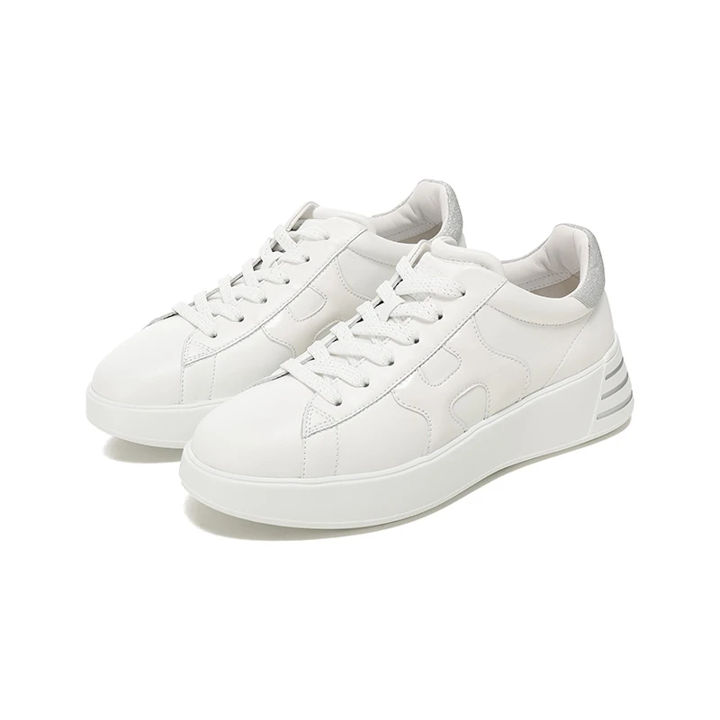 未使用 HOGAN 女士小白鞋系带厚底运动鞋跟高5cm HXW5640DN61QYQ