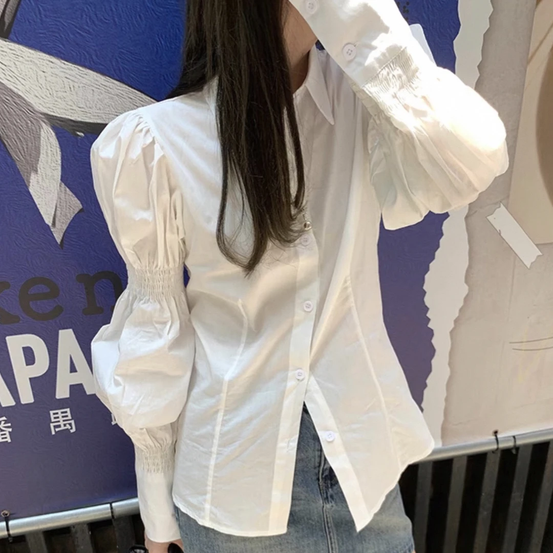426 设计款港风复古宽松百搭纯色长袖衬衫（J015）