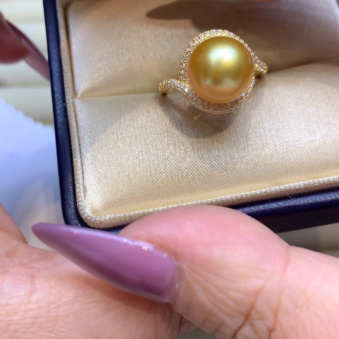 银S925镶嵌戒指海水珍珠