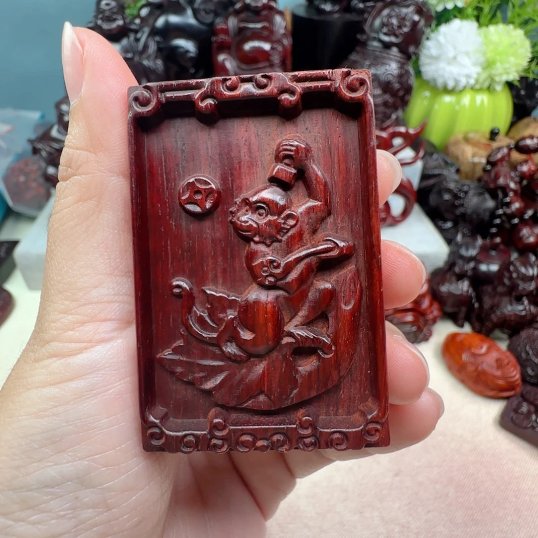 立***Z把件小叶紫檀猴牌