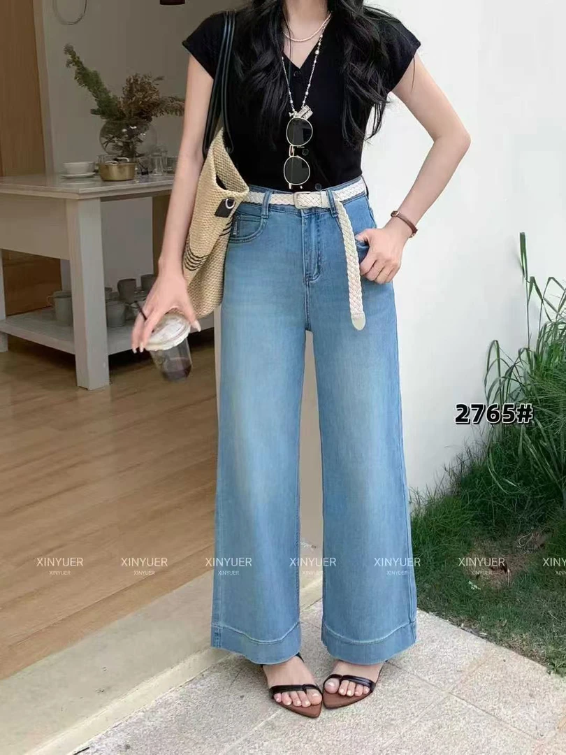 夏季新款宽松时尚阔腿裤2765
