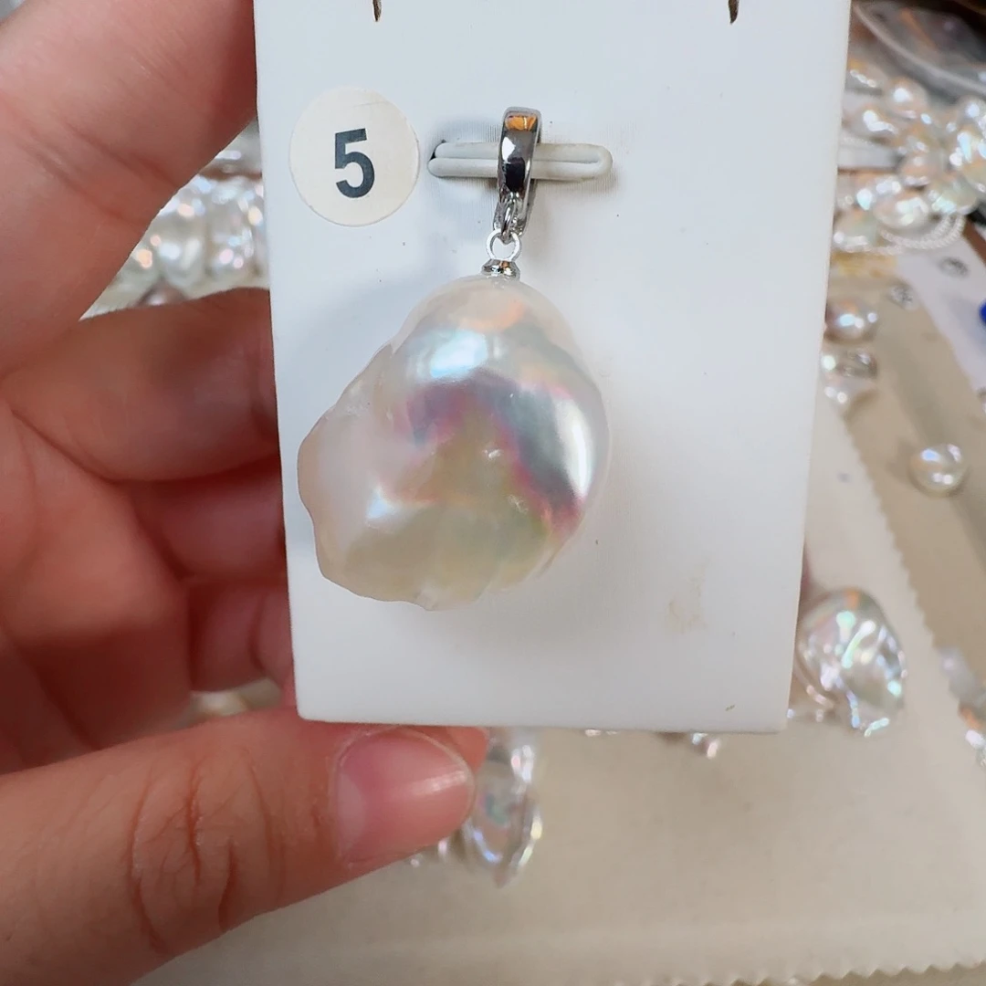 淡水珍珠银S925镶嵌颈饰