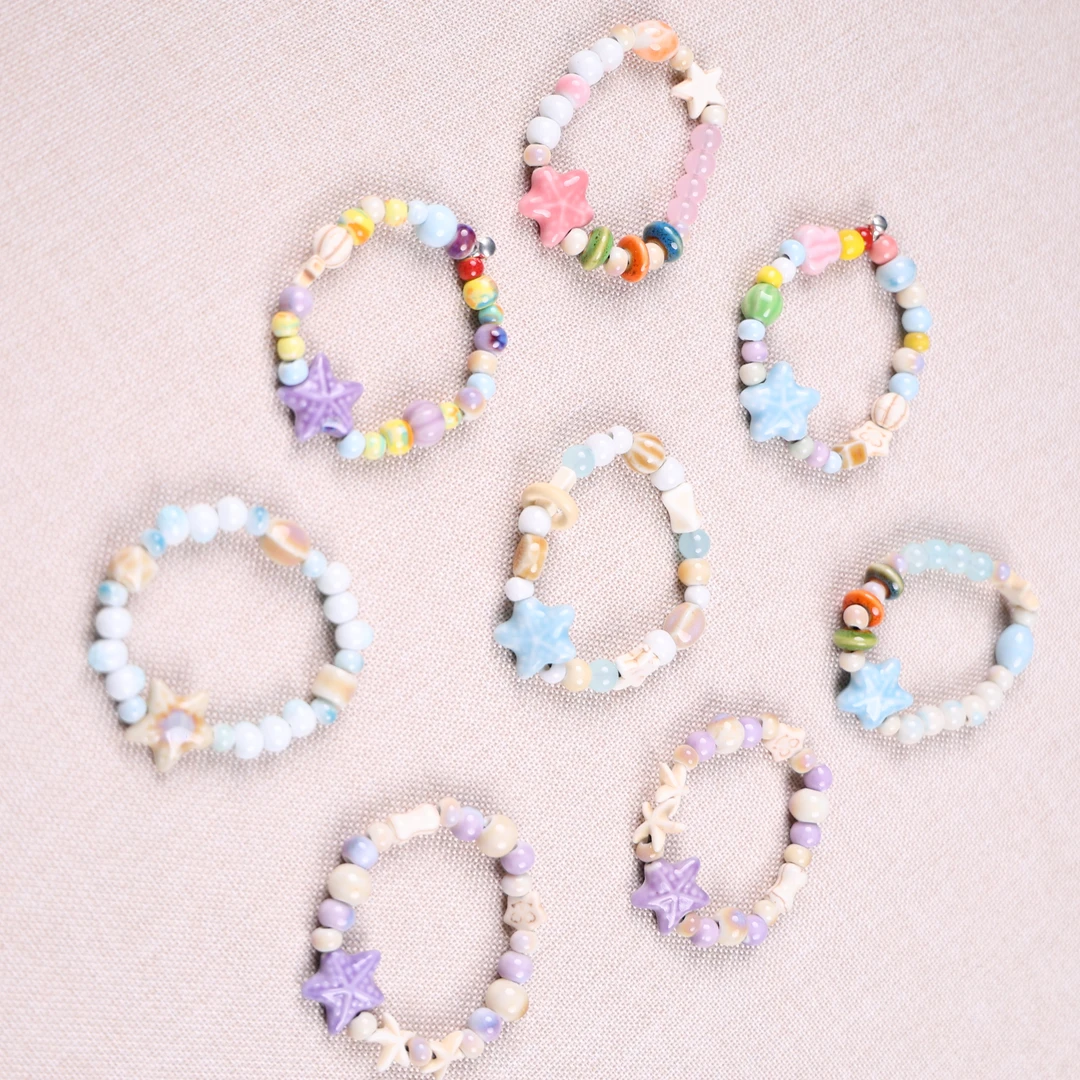 景德镇陶瓷手链小众设计高级感女百搭文艺简约小清新海星系列手串