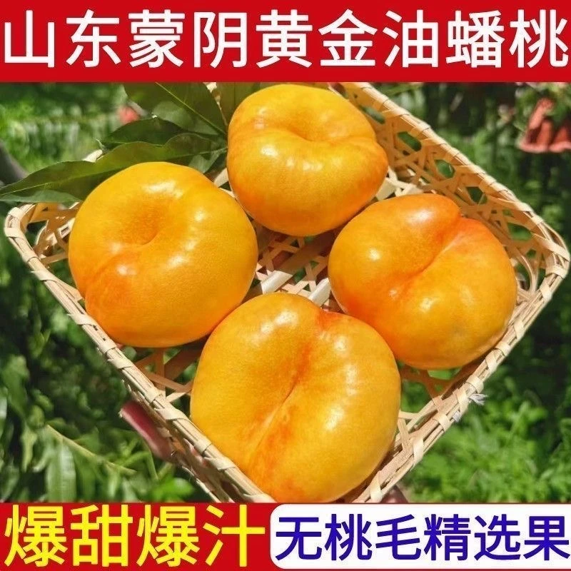 山东蒙阴彩虹油蟠桃爆甜多汁产地直发山东省