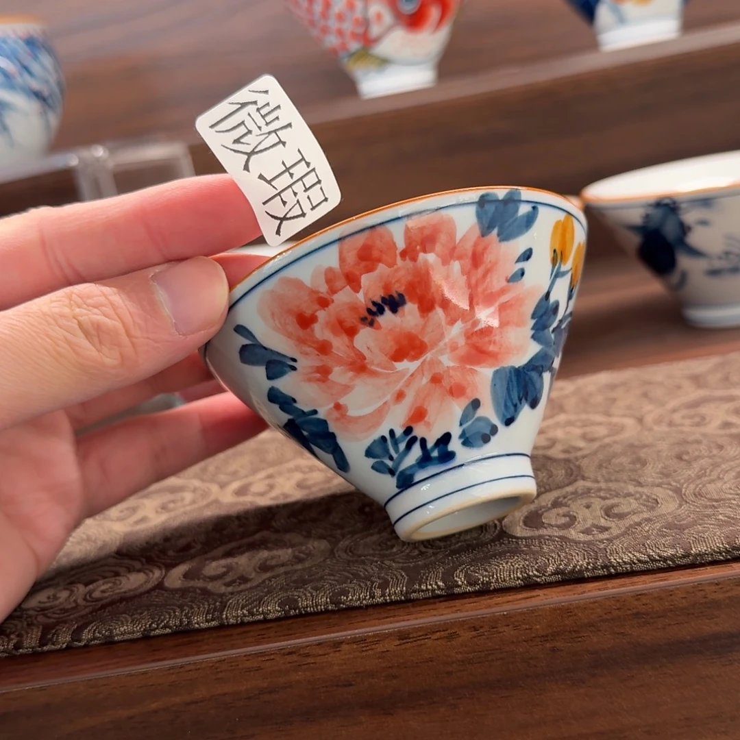 釉下手绘茶具微瑕