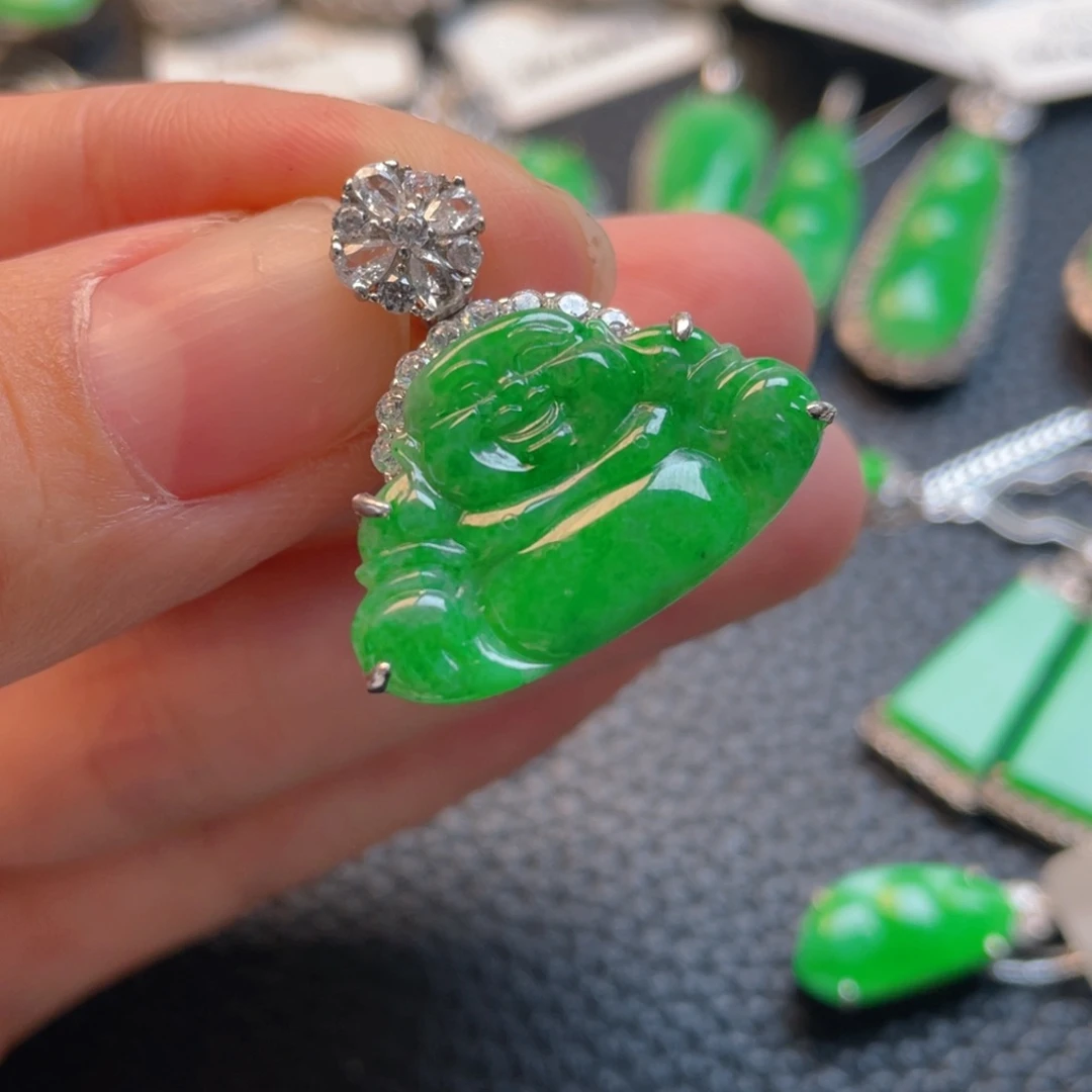 翡翠银S925镶嵌颈饰