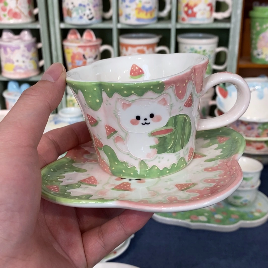 瓷片小猫咖啡杯微瑕