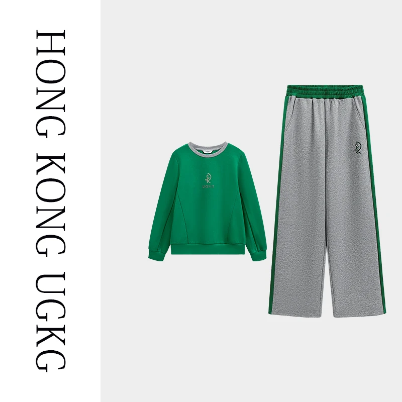 香港UG&KG 休闲女春秋长袖卫衣宽松百搭裤子两件套-73251SZH18