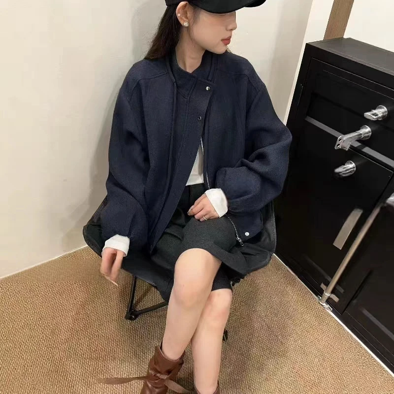 8517立领抽绳短款外套宽松显瘦休闲衣(衣长54)