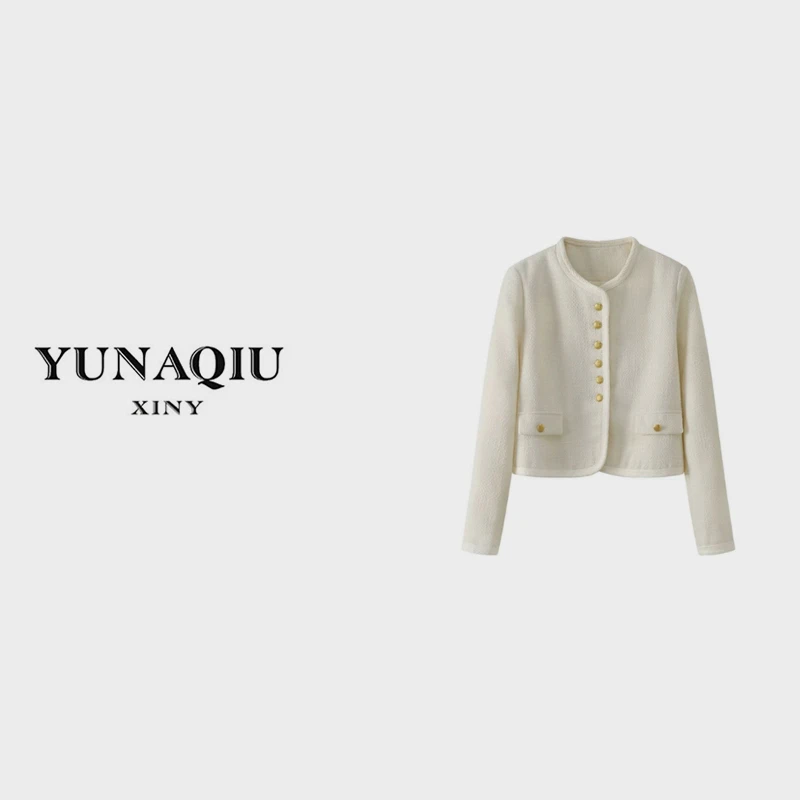 YUNAQIU矜贵小香时髦经典小香风外套羊毛高级感上衣-23001
